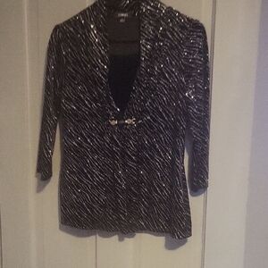 Elementz Black and Silver Patterned Blazer